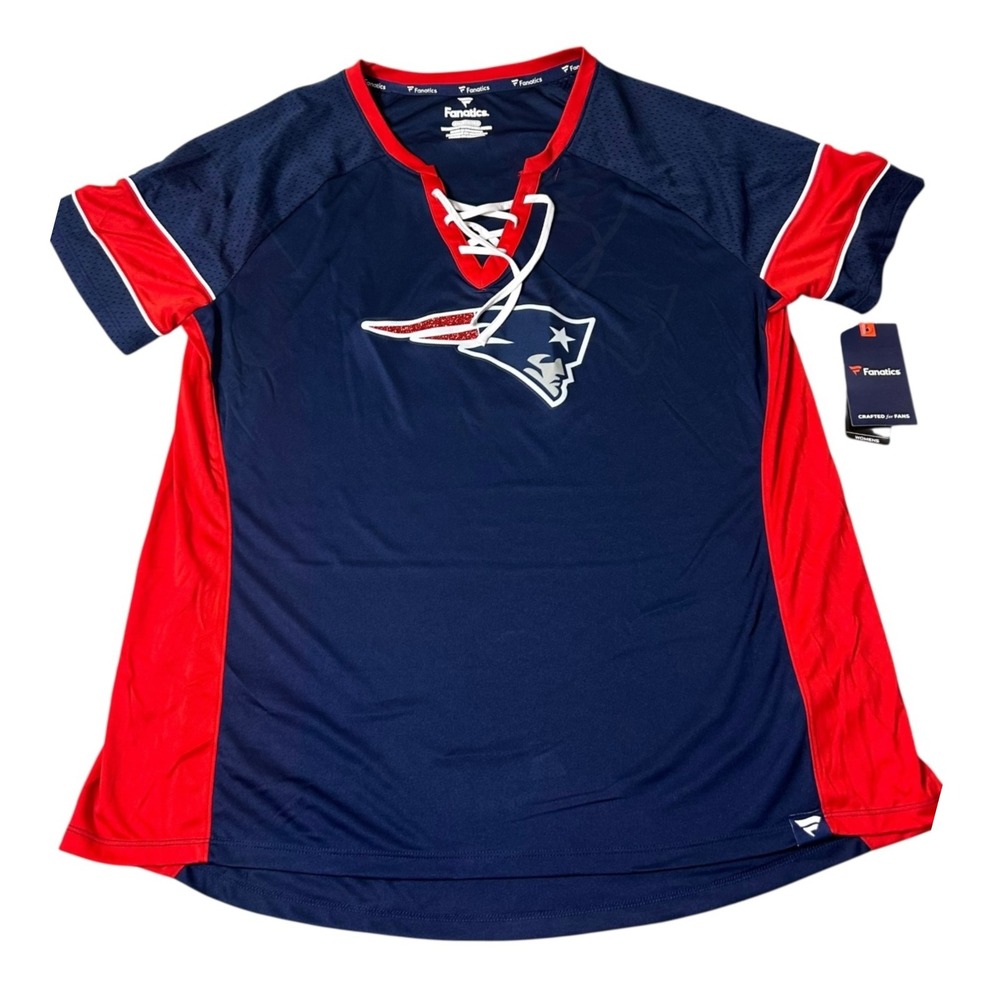 NWT New England Patriots Jersey Top Womens XXL Blue Edelman 11‎ Fanatics NFL